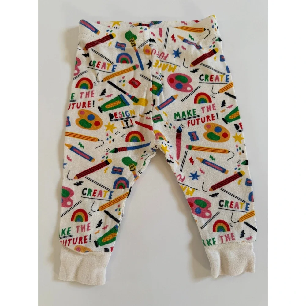 Old Navy Baby Art Supply Print Cotton PJ Pants 6-12M